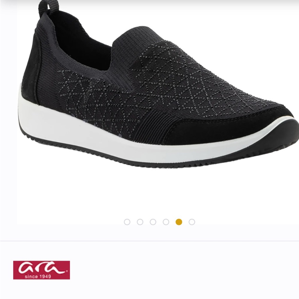 NWOT Ara Women's Lisbon Black and White Sneakers (with sparkle!)